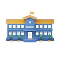 School Building 3 3D Illustration png