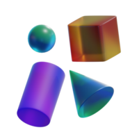 Abstract Shape Glass 1 3D Illustration png