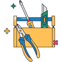 Pliers and Cutters Toolkit 2D Color Illustrations png