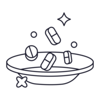 Medicine Plate Medical Object Outline 2D Illustration png