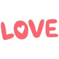 Love Font Valentine Sticker Color 2D Illustration png