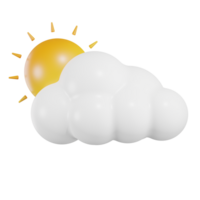 sole nube tempo metereologico 3d illustrazione png