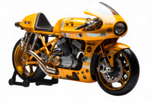 racing motorbike isolated on transparent background ,motorcycle sport side view ,generative ai png