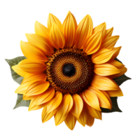 sunflower isolated on transparent background ,realistic sunflower png ,generative ai