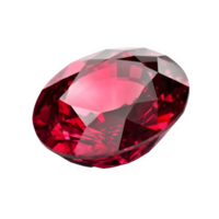 red ruby diamond isolated on transparent background ,precious stone jewelry ,generative ai png