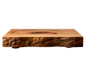 wooden log display isolated on transparent background ,wood product stand cut out ,generative ai png