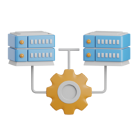 3d representación datos integrado aislado útil para nube, red, informática, tecnología, base de datos, servidor y conexión diseño elemento png