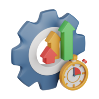 3d le rendu productivité isolé utile pour entreprise, analytique, la toile, argent et la finance conception png