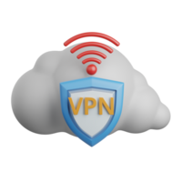 3d rendering vpn isolated useful for technology, programming, development, coding, software, app, computing, server and connection design element png