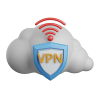 3d le rendu vpn isolé utile pour technologie, la programmation, développement, codage, logiciel, application, l'informatique, serveur et lien conception élément png