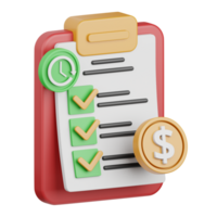 3d rendering payment report isolated useful for payment, money and transaction design element png