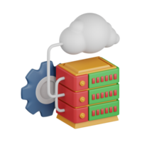 3d renderen databank server geïsoleerd nuttig voor bedrijf, analyse, web, geld en financiën ontwerp png