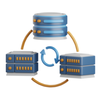 3d Renderização rede servidor isolado útil para nuvem, rede, Informática, tecnologia, base de dados, servidor e conexão Projeto elemento png