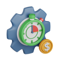 3d rendering time management isolated useful for business, analytics, web, money and finance design png