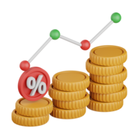 3d representación rebaja reporte aislado útil para negocio, analítica, web, dinero y Finanzas diseño png