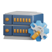 3d rendering server maintenance isolated useful for cloud, network, computing, technology, database, server and connection design element png