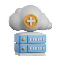3d Renderização híbrido nuvem isolado útil para nuvem, rede, Informática, tecnologia, base de dados, servidor e conexão Projeto elemento png