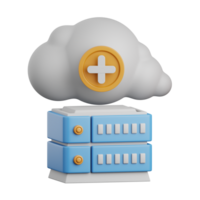 3d rendering hybrid cloud isolated useful for cloud, network, computing, technology, database, server and connection design element png