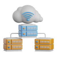 3d tolkning databas server isolerat användbar för moln, nätverk, datoranvändning, teknologi, databas, server och förbindelse design element png