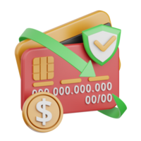 3d rendering secure payment isolated useful for payment, money and transaction design element png