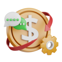 3d representación pago conversacion aislado útil para pago, dinero y transacción diseño elemento png