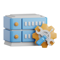 3d rendering server maintenance isolated useful for cloud, network, computing, technology, database, server and connection design element png