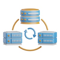 3d rendering network server isolated useful for cloud, network, computing, technology, database, server and connection design element png