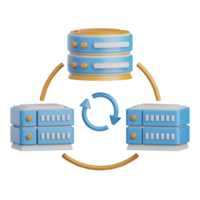 3d le rendu réseau serveur isolé utile pour nuage, réseau, l'informatique, technologie, base de données, serveur et lien conception élément png