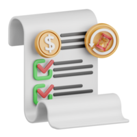 3d rendering transaction history isolated useful for payment, money and transaction design element png