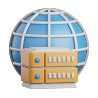 3d le rendu serveur isolé utile pour nuage, réseau, l'informatique, technologie, base de données, serveur et lien conception élément png