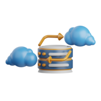 3d le rendu serveur Les données isolé utile pour nuage, réseau, l'informatique, technologie, base de données, serveur et lien conception élément png