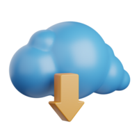 3d rendering cloud upload isolated useful for cloud, network, computing, technology, database, server and connection design element png
