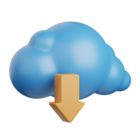 3d interpretazione nube caricare isolato utile per nube, Rete, informatica, tecnologia, Banca dati, server e connessione design elemento png