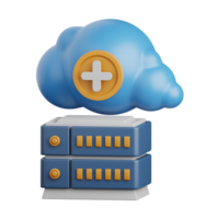3d le rendu hybride nuage isolé utile pour nuage, réseau, l'informatique, technologie, base de données, serveur et lien conception élément png
