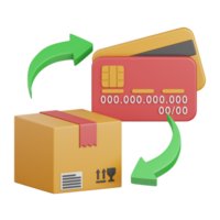 3d rendering purchase transaction process isolated useful for payment, money and transaction design png