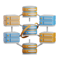 3d rendering data center isolated useful for cloud, network, computing, technology, database, server and connection design element png