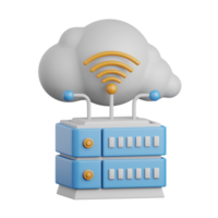 3d rendering cloud hosting isolated useful for cloud, network, computing, technology, database, server and connection design element png