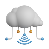 3d interpretazione nube Rete isolato utile per nube, Rete, informatica, tecnologia, Banca dati, server e connessione design elemento png