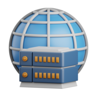 3d le rendu serveur isolé utile pour nuage, réseau, l'informatique, technologie, base de données, serveur et lien conception élément png