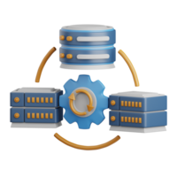 3d le rendu mise à jour système isolé utile pour nuage, réseau, l'informatique, technologie, base de données, serveur et lien conception élément png