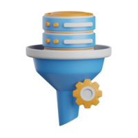 3d rendering data filtering isolated useful for cloud, network, computing, technology, database, server and connection design element png