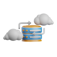 3d Renderização nuvem base de dados isolado útil para nuvem, rede, Informática, tecnologia, base de dados, servidor e conexão Projeto elemento png
