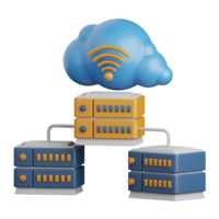 3d rendering database server isolated useful for cloud, network, computing, technology, database, server and connection design element png