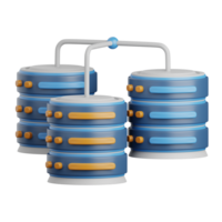 3d rendering database storage isolated useful for cloud, network, computing, technology, database, server and connection design element png