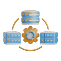 3d renderen bijwerken systeem geïsoleerd nuttig voor wolk, netwerk, computergebruik, technologie, databank, server en verbinding ontwerp element png