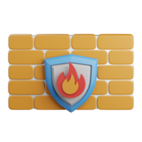 3d rendering firewall security isolated useful for technology, programming, development, coding, software, app, computing, server and connection design element png