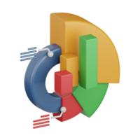 3d representación Estadísticas aislado útil para negocio, analítica, web, dinero y Finanzas diseño png