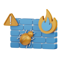 3d rendering firewall isolated useful for technology, programming, development, coding, software, app, computing, server and connection design element png