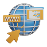 3d representación web publicación aislado útil para tecnología, programación, desarrollo, codificación, software, aplicación, informática, servidor y conexión diseño elemento png