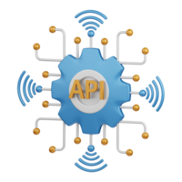 3d rendering api setting isolated useful for technology, programming, development, coding, software, app, computing, server and connection design element png